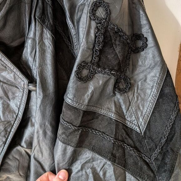 Vintage 80s Genuine Leather Traditional Trends 3X Coat Jacket - Picture 14 of 16